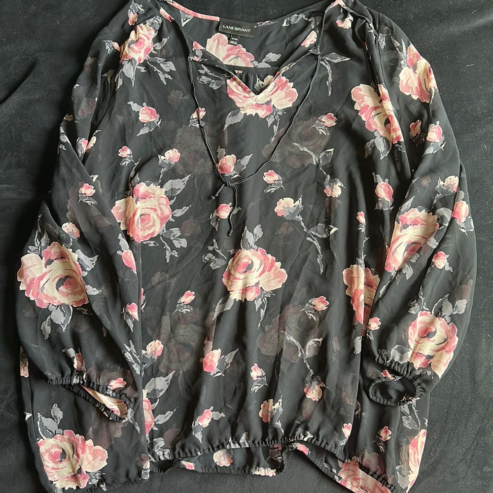 Lane Bryant sz 26/28 Floral Sheer Top